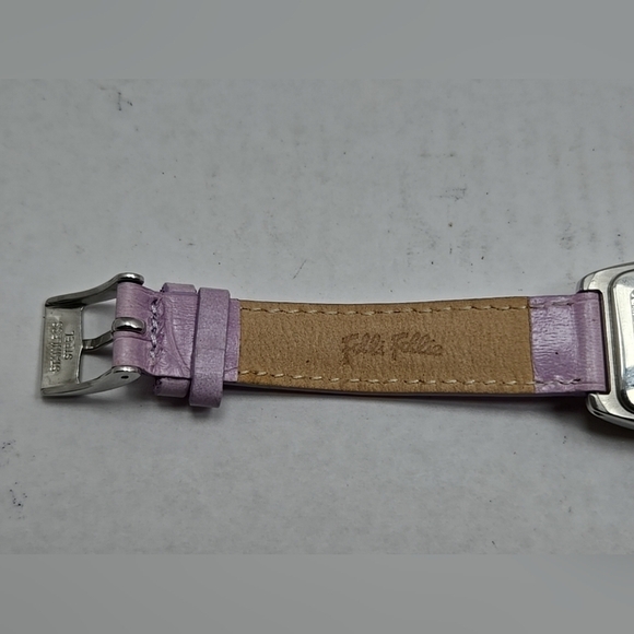 Folli Follie S922Z1 Womens Date Watch Silver Tone Purple Band Quartz New Battery